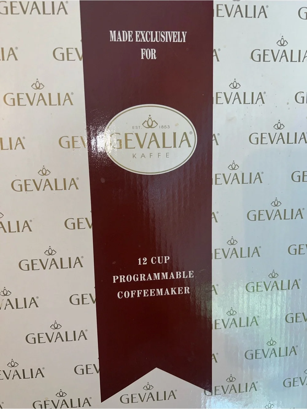 Gevalia  White 12-Cup Drip Coffee Maker. New in box. DISCONTINUED